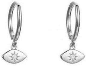 img 4 attached to Diamond Earrings Sterling Elegant Hypoallergenic