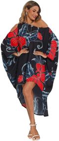 img 3 attached to MIUDOLLS Womens Shoulder Kaftan Swimsuit