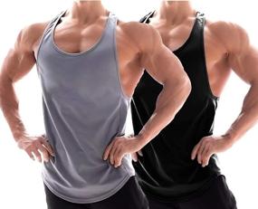 img 4 attached to LecGee Workout Bodybuilding Stringer Sleeveless