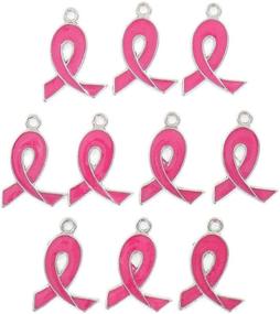 img 4 attached to 🎗️ Linpeng 052716 01 Enamel Pink Ribbon Awareness Charms (10 Pack) - Shop Now!