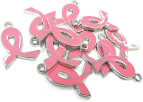 img 2 attached to 🎗️ Linpeng 052716 01 Enamel Pink Ribbon Awareness Charms (10 Pack) - Shop Now!