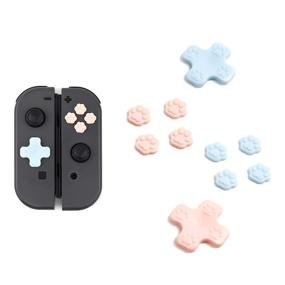 img 4 attached to 🐾 GeekShare 4PCS Cat Paw Button Caps Joystick Cover - Nintendo Switch/OLED - Pink & Blue