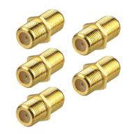 🔌 high-quality vce 5-pack coaxial cable connector - f-type coax rg6 cable extension adapter with gold plating logo