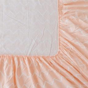 img 1 attached to 🛏️ PinkMemory Queen Fitted Sheet: Pink Peach Cotton Bed Sheet with 20" Deep Pocket - Ideal for Teens and Adults