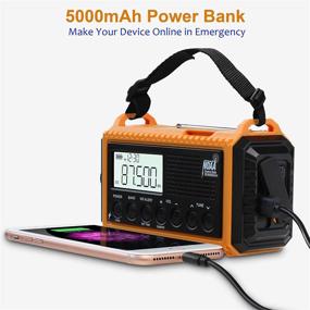 img 3 attached to 5000mAh Portable Solar Hand Crank Radio with NOAA, LCD Display, Cell Phone Charger, LED Reading Lamp, SOS Alert - Ideal for Outdoor Emergencies