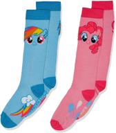🦄 adorable hasbro girls my little pony 2 pack knee high socks - perfect for pony lovers! logo