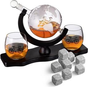 img 4 attached to 🌍 Globe Whiskey Decanter Set with Liquor Glasses