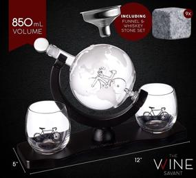 img 2 attached to 🌍 Globe Whiskey Decanter Set with Liquor Glasses