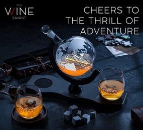 img 3 attached to 🌍 Globe Whiskey Decanter Set with Liquor Glasses