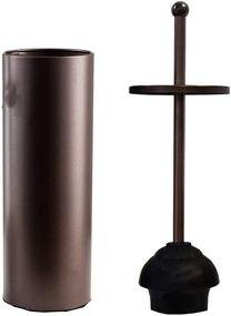 img 4 attached to 🚽 Metal Canister Holder Drip Cup for Bathroom - High Quality Bronze Toilet Plunger with Heavy Duty Deep Cleaning Abilities