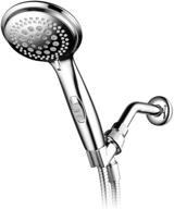💦 dream spa 1459: premium chrome shower head with on/off pause switch and stretchable stainless steel hose - 9 settings for ultra-luxury overhead or handheld shower experience logo