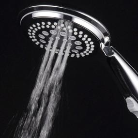 img 1 attached to 💦 Dream Spa 1459: Premium Chrome Shower Head with ON/OFF Pause Switch and Stretchable Stainless Steel Hose - 9 Settings for Ultra-Luxury Overhead or Handheld Shower Experience