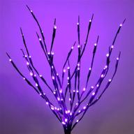 🌿 amars 2 pack purple lighted twig willow branch lights - battery operated decorative led for vases and home decoration - 20 inches 20 leds логотип