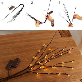 img 2 attached to 🌿 AMARS 2 Pack Purple Lighted Twig Willow Branch Lights - Battery Operated Decorative LED for Vases and Home Decoration - 20 Inches 20 LEDs