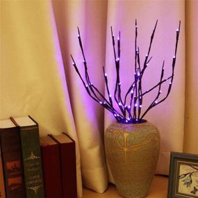 img 3 attached to 🌿 AMARS 2 Pack Purple Lighted Twig Willow Branch Lights - Battery Operated Decorative LED for Vases and Home Decoration - 20 Inches 20 LEDs