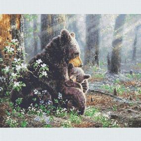 img 3 attached to Bemaystar DIY 5D Diamond Painting Kit - Round Drill Bear with Baby in The Forest - 15.7x11.8in - Wall Art for Adults - 1 Pack