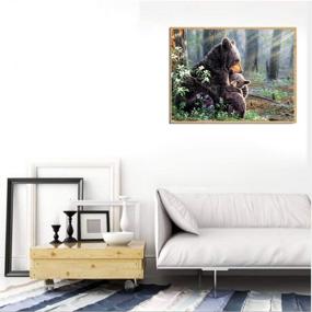 img 2 attached to Bemaystar DIY 5D Diamond Painting Kit - Round Drill Bear with Baby in The Forest - 15.7x11.8in - Wall Art for Adults - 1 Pack