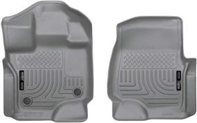 img 4 attached to 🚗 Husky Liners 18362: Weatherbeater Grey Front Floor Mats for 2015-2019 Ford F-150 SuperCrew/SuperCab