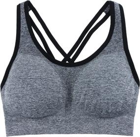 img 2 attached to Ultimate Support and Comfort - AKAMC Women's Removable Padded Strappy Sports Bra: The Perfect Activewear for Women's Yoga Sessions