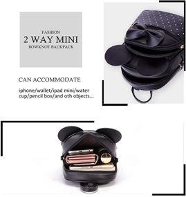 img 1 attached to Girls Bowknot Leather Backpack Black Women's Handbags & Wallets and Fashion Backpacks