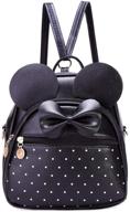 girls bowknot leather backpack black women's handbags & wallets and fashion backpacks logo