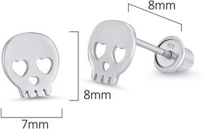 img 3 attached to Sterling Rhodium Zirconia Screwback Earrings - Girls' Jewelry Earrings for Enhanced SEO