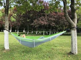 img 2 attached to Ultimate Outdoor Comfort: Double Camp Hammock with Mosquito Net - Lightweight & Durable for Camping, Backpacking, Hiking