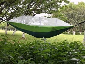 img 1 attached to Ultimate Outdoor Comfort: Double Camp Hammock with Mosquito Net - Lightweight & Durable for Camping, Backpacking, Hiking