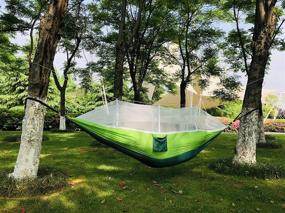 img 3 attached to Ultimate Outdoor Comfort: Double Camp Hammock with Mosquito Net - Lightweight & Durable for Camping, Backpacking, Hiking