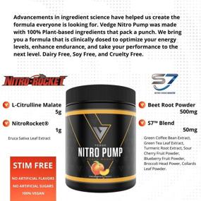 img 2 attached to 🍑 Vedge Nutrition Peach Mango Nitro Pump: Vegan Pre-Workout with Long Lasting Energy, Stimulant-Free, Dairy-Free, Soy-Free, Non-GMO, No Crash - 40 Servings