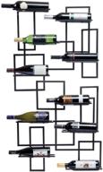 🍷 современная большая металлическая настенная полка для вина - хранение 10 бутылок, дизайн середины века, идеально подходит для любителей вина, стильное стенное украшение логотип