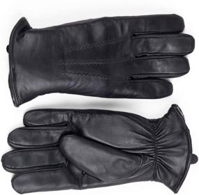 img 1 attached to 🧤 Zavelio Shearling Sheepskin Leather Men's Accessories, Gloves, and Mittens
