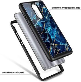 img 2 attached to 📱 E-Began Marble Design Full-Body Protective Rugged Bumper Cover for Coolpad Legacy (2019 Release 6.36 inch), Shockproof Impact Durable Phone Case with Built-in Screen Protector - Sapphire