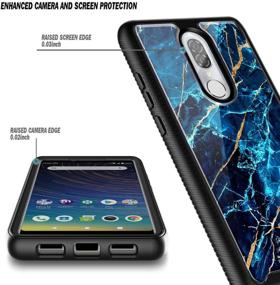 img 3 attached to 📱 E-Began Marble Design Full-Body Protective Rugged Bumper Cover for Coolpad Legacy (2019 Release 6.36 inch), Shockproof Impact Durable Phone Case with Built-in Screen Protector - Sapphire