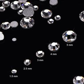 img 3 attached to 💎 2000-Piece 5 Sizes Clear Flat Back Crystal Rhinestones Round Gems 1.5-5 mm - Outus