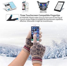 img 1 attached to 🧤 Thickened Men's Winter Beanie Touchscreen Gloves, must-have Accessories in Scarves
