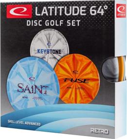 img 2 attached to 🥏 Latitude 64 Advanced 3-Disc Retro Burst Starter Set: Retro Keystone, Fuse, and Saint - Max Distance Frisbee Golf Driver - Varying Stamp & Color