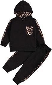 img 4 attached to Adorable Leopard Print Hoodie Set for Toddler Boys and Girls - Perfect for Fall/Winter!