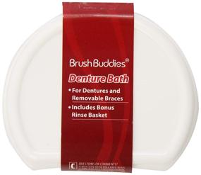 img 2 attached to Удобная ванночка для съемных зубных протезов: ванночка для съемных зубных протезов Brush Buddies для легкой очистки (цвета могут варьироваться)