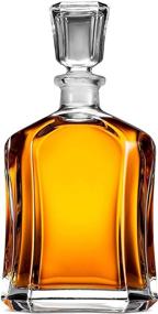 img 4 attached to Paksh Capitol Glass Decanter - Stylish Airtight Geometric Stopper for Whiskey, Wine, 🍾 Bourbon, Brandy, Liquor, Juice, Water, Mouthwash - Made of Exquisite Italian Glass, 23.75 oz