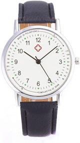 img 3 attached to Nurse Watch ideal for Doctors, Medical Students, Women or Men. Unisex Design with Second Hand - featuring a Comfortable Soft Leather Band