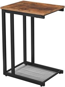 img 3 attached to 🛏️ VASAGLE INDESTIC Side Table, Mesh Shelf End Table - Nightstand, Breakfast by The Bed, Under Sofa - Living Room Bedroom Essential, Easy Assembly - Space Saving, Industrial Rustic Brown ULNT51X