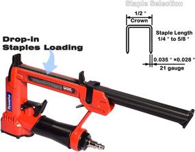 img 1 attached to Степлер для обивки мебели пневматический, скобы – эффективные промышленные средства управления мощностью и ручные инструменты.