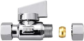 img 1 attached to 💦 Minimprover 2 Pack Chrome Brass Quarter Turn Water Straight Angle Stop Valves with 3/8" Comp FIP x 3/8" Compression MIP - Add-On Valve Bundle