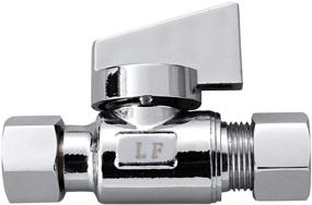 img 2 attached to 💦 Minimprover 2 Pack Chrome Brass Quarter Turn Water Straight Angle Stop Valves with 3/8" Comp FIP x 3/8" Compression MIP - Add-On Valve Bundle