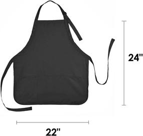 img 2 attached to Spun Poly Cotton Kitchen Aprons (3 Pockets) in Black 2 Pack - Ideal for Commercial Restaurants, Homes, and More