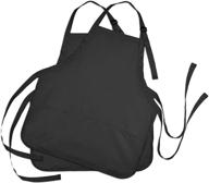 spun poly cotton kitchen aprons (3 pockets) in black 2 pack - ideal for commercial restaurants, homes, and more logo