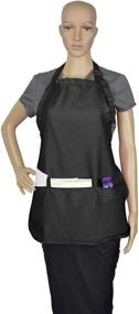 img 1 attached to Spun Poly Cotton Kitchen Aprons (3 Pockets) in Black 2 Pack - Ideal for Commercial Restaurants, Homes, and More