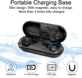 img 3 attached to 🎧 ZTVA TWS Bluetooth Earbuds - True Wireless 5.0 Earphones with IPX7 Waterproof, 3D Stereo Sound, Deep Bass, Portable Charging Case, Built-in Mic, Easy Pairing, and Voice Control