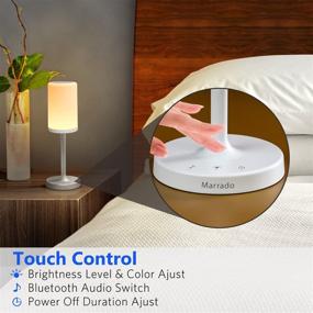 img 3 attached to 🔦 Marrado Bedside Lamp with Bluetooth Speaker - Color Changing LED Mood Light for Bedroom - Dimmable Touch Smart Table Lamp: Best Gift for Teens, College Students, Children, Men, Women, Adults